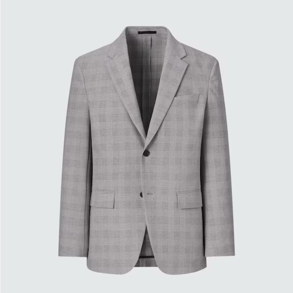 Uniqlo Men’s AirSense Jacket (Wool Like) (Glen Check) (Ultra Light Jacket), XXXL